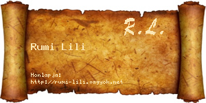 Rumi Lili névjegykártya