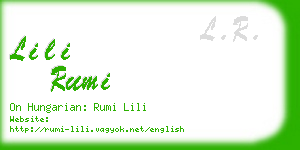 lili rumi business card